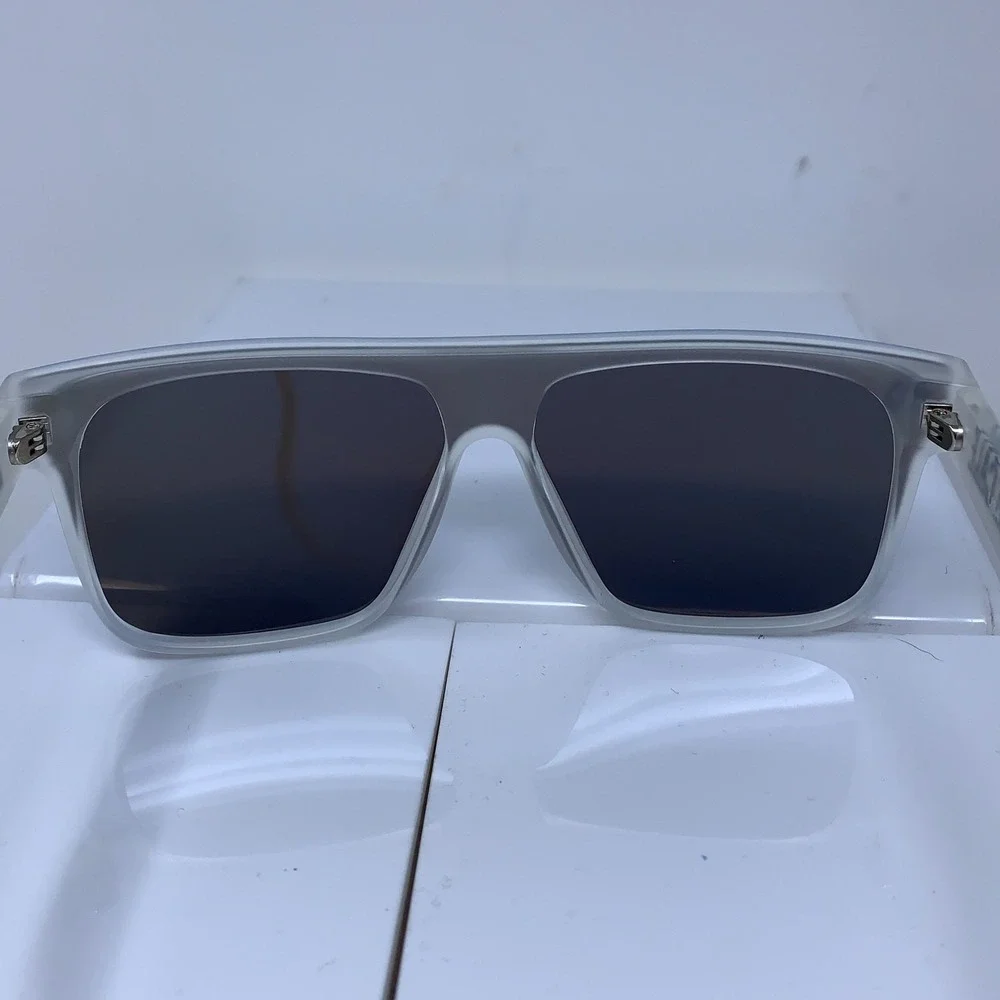 Lost Calf Adult Unisex White Frame Blue Polarized Shield Opal Sunglasses New